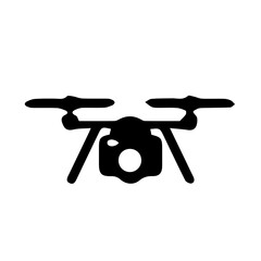 Drone silhouette on white background.