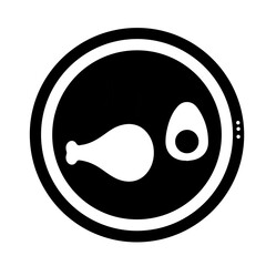 Silhouette of food on white background