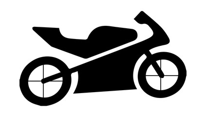 Silhouette of motorcycle on white background.