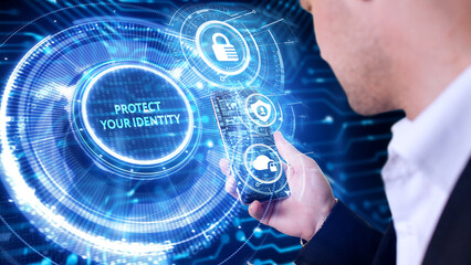 Cyber security data protection business technology privacy concept. Protect your identity