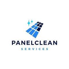 solar panel cleaning service logo vector icon illustration