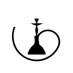 Silhouette of hookah on white background