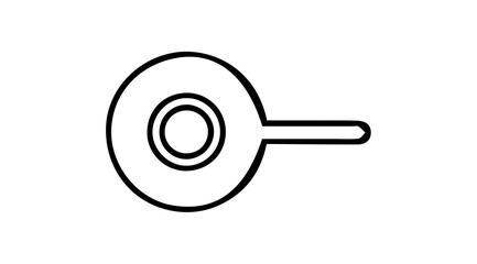 Silhouette of magnifying glass over white background