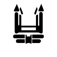 Silhouette of castle on white background