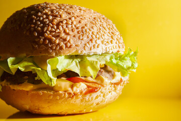 hamburger on a plate