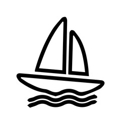 Silhouette of boat on white background