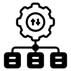 
Website with network, data flow solid icon
