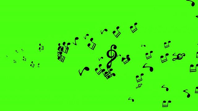 music notes green background