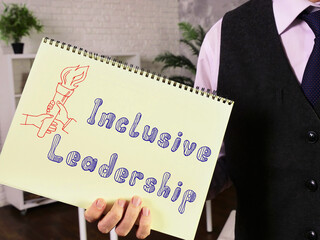 Conceptual photo about Inclusive Leadership with written text.