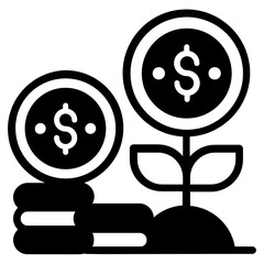 
Dollar plant icon design, trendy icon of business growth 
