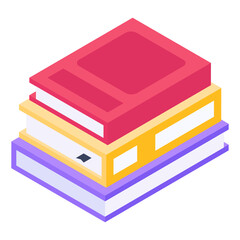 
Get knowledge by books, isometric icon
