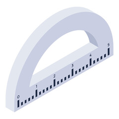 
Icon of protractor in isometric design
