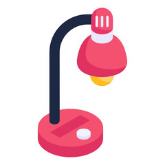 
Icon of table lamp in modern isometric design
