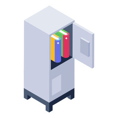 
Trendy isometric icon of books locker
