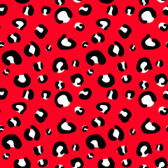 Seamless pattern leopard print. Animal red texture for textile, wallpaper, fabric and wrapping.