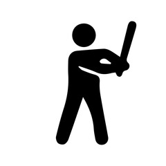 Baseball silhouette on white background.