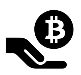 Bitcoin silhouette on white background