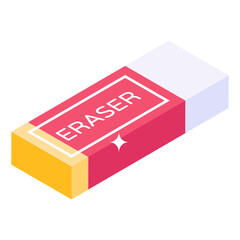 
An icon design of eraser, vector in trendy editable style 

