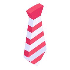 
Isometric icon showing tie, apparel accessory
