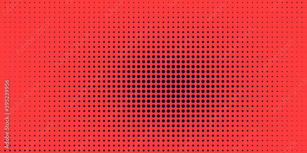 Poster halftone in abstract style. geometric retro banner vector texture. modern print. dark blue and red b