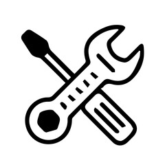 Silhouette of repair tool on white background