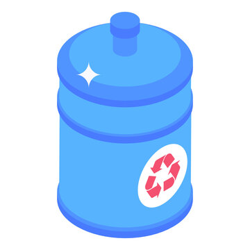 
Plastic Reusability, Isometric Icon Of Bottle Recycle 
