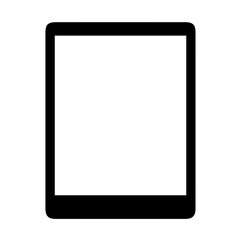 Tablet silhouette on white background