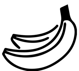 Silhouette of banana on white background