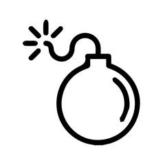 Bomb silhouette on white background.