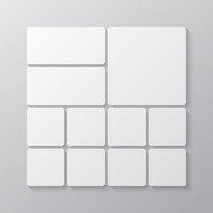 Vector template collage board eleven images, photo