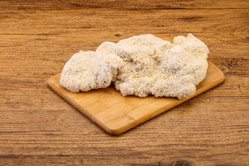 Raw meat schnitzel for roast