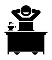 People working comfortably with a computer at the desk