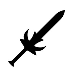 Silhouette of sword on white background