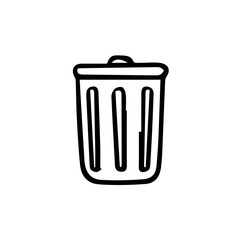 Trash can smilies on white background