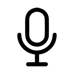 Silhouette of microphone on white background.
