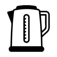 Silhouette of kettle on white background