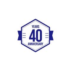 40 Years Anniversary Celebration Vector Template Design Illustration