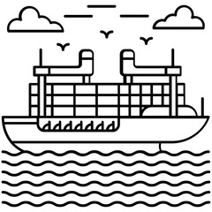 Cargo Ship Vector 