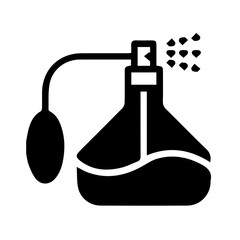 Silhouette of perfume on white background