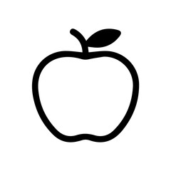 Apple Drawing on a White Background