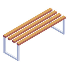 
Trendy icon of garden bench, isometric vector 

