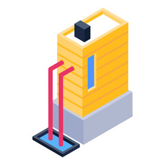 
Isometric icon of water treatment container 
