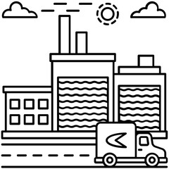 Factory Building Vector 