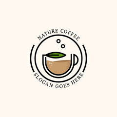 Nature coffee logo design vector, can use for your trademark, branding identity or commercial brand