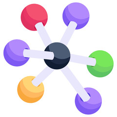 
Icon of molecules in modern isometric style 
