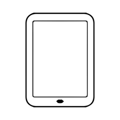 Tablet silhouette on white background