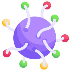 
Icon of molecules in modern isometric style 
