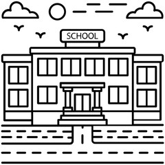 School Building Vector 