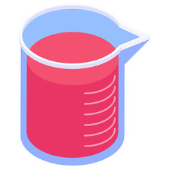
A vector of blood flask, isometric icon of laboratory flask
