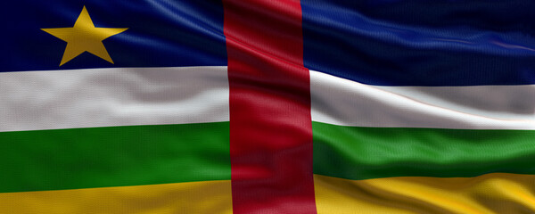 Waving flag of The Central African Republic - Flag of The Central African Republic - 3D flag background